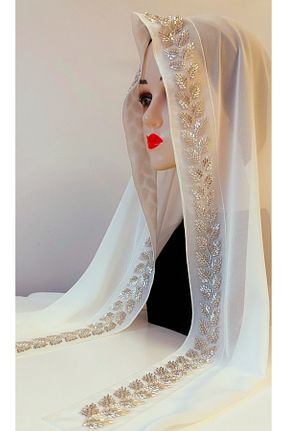 روسری سفید شیفون Ceylan - کد 860792820