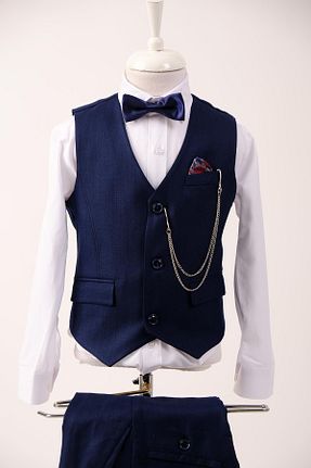 کت و شلوار سرمه ای بچه گانه یقه هفت Doctor junior - کد 746288012