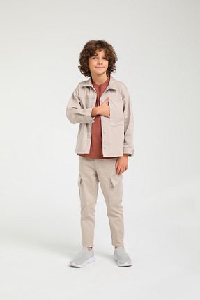 ست بالاتنه و پائین تنه طوسی بچه گانه بافتنی Jack Lions - کد 816753303