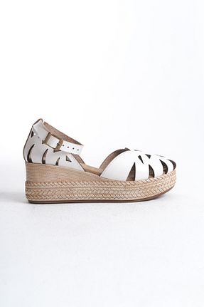 صندل سفید زنانه پاشنه پر Elile Shoes - کد 923757459