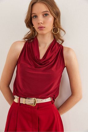 بلوز زرشکی زنانه ساده NovaRopa - کد 924211003