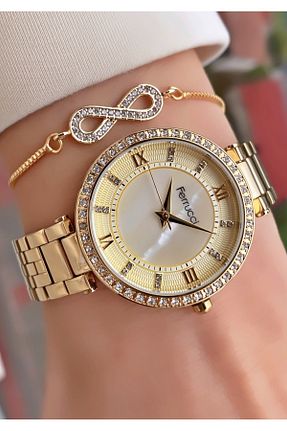 ساعت مچی طلائی زنانه 31-35 میلی متر Ferrucci - کد 885263530