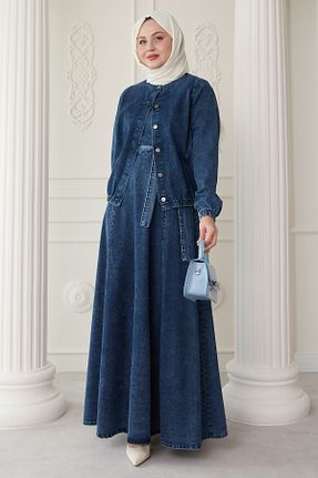 ست بالاتنه و پائین تنه حجاب آبی رگولار InStyle - کد 924222286