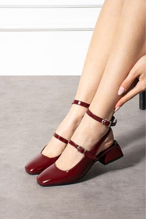 کفش مجلسی زرشکی زنانه چرم لاکی YARENAY - کد 924224147