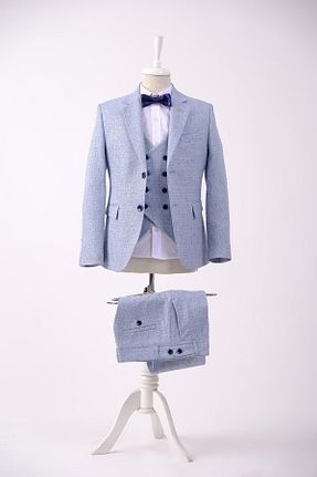 کت و شلوار آبی بچه گانه یقه کتی Doctor junior - کد 738207420