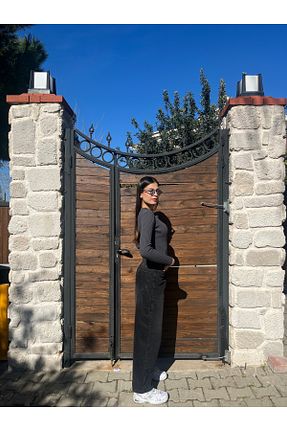 شلوار جین طوسی زنانه پاچه پهن Home - کد 924655883