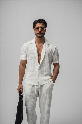 پیراهن سفید مردانه Asimetrik OUTFİT MAN - کد 924265487