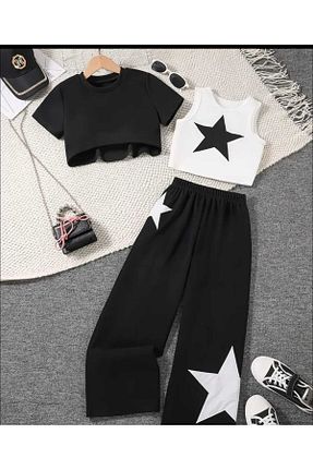 ست بالاتنه و پائین تنه مشکی بچه گانه بافت VESTIR BIEN - کد 924260932