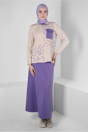 ست گرمکن حجاب بنفش زنانه رگولار Alvina - کد 860183640