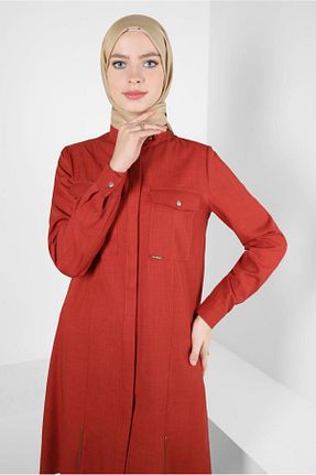 تونیک حجاب زرشکی زنانه پلی استر Alvina - کد 790165538