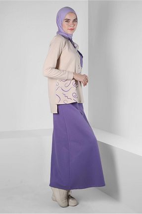 ست گرمکن حجاب بنفش زنانه رگولار Alvina - کد 860183640