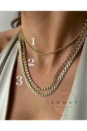 گردنبند استیل ( فولاد ) طلائی زنانه استیل (فولاد) Sonat Collection - کد 924281718