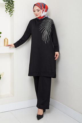 ست بالاتنه و پائین تنه مشکی زنانه بافتنی ModaMerve - کد 924747507