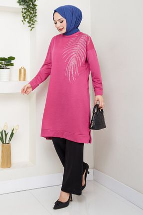 ست بالاتنه و پائین تنه صورتی زنانه بافتنی ModaMerve - کد 924747314
