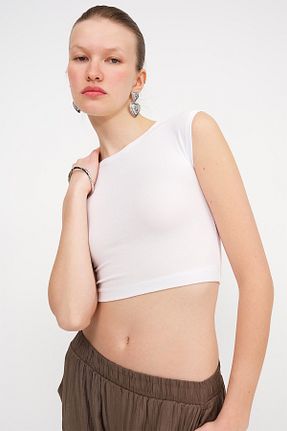 تیشرت سفید زنانه اسلیم فیت Addax - کد 924290058
