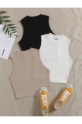 بلوز بژ زنانه ساده KHAB PREMİUM - کد 923008367
