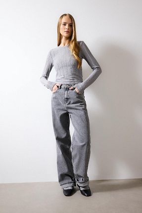 بلوز طوسی زنانه ساده Defacto - کد 806141875