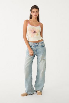 تیشرت نباتی زنانه Fitted Stradivarius - کد 924333131