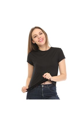 تیشرت مشکی زنانه Skinny OKSHEN - کد 924333202