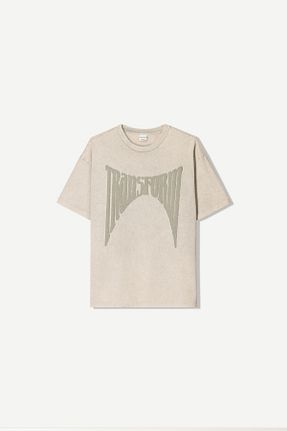 تیشرت طوسی مردانه Relaxed Bershka - کد 924331343