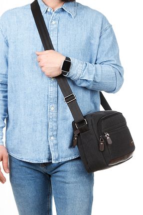 کیف دوشی مشکی مردانه پارچه ای Torz - کد 118678843