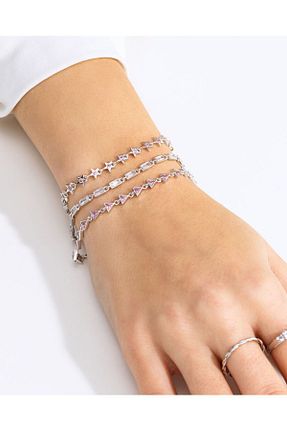 دستبند نقره سفید زنانه 925 عیار MEKS PRIVE - کد 924354010