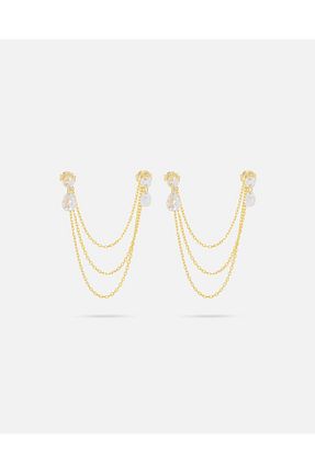 گوشواره نقره طلائی زنانه 925 عیار MEKS PRIVE - کد 924356745