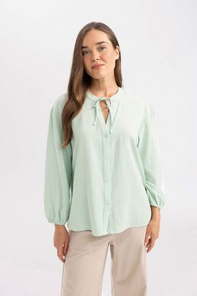 بلوز سبز زنانه ساده Defacto - کد 818214386