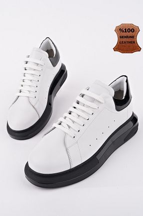 کفش اسنیکر سفید مردانه چرم اصل Muggo - کد 905649953