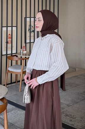 پیراهن حجاب زنانه اورسایز lamelif - کد 924362507