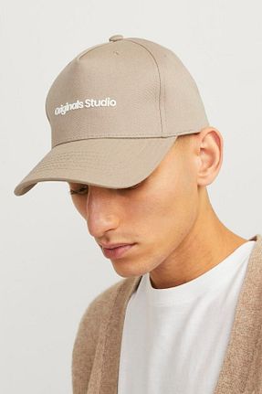 کلاه بژ زنانه پنبه ای Jack & Jones - کد 924809366