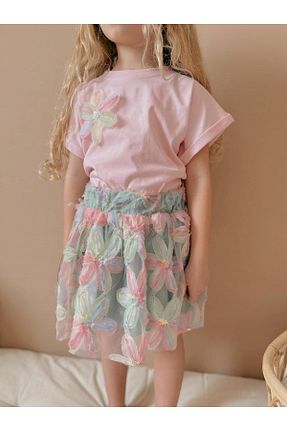 ست بالاتنه و پائین تنه صورتی بچه گانه پنبه ای YİGİT BUTİK - کد 924965002
