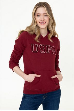 سوئیشرت زرشکی زنانه نوشته / شعار U.S. Polo Assn. - کد 924386045