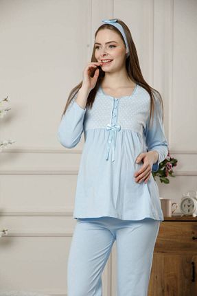 ست لباس راحتی آبی زنانه %100 پنبه ALİMER - کد 900105140