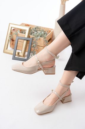 کفش پاشنه بلند کلاسیک بژ زنانه چرم لاکی Rivetta - کد 924372536