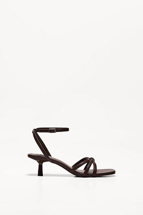 صندل قهوه ای زنانه پاشنه نازک Bershka - کد 924389363