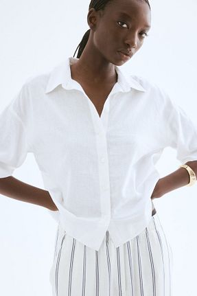 پیراهن سفید زنانه رگولار H&M - کد 925039212