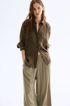 شلوار خاکی زنانه پلی استر H&M - کد 924396270