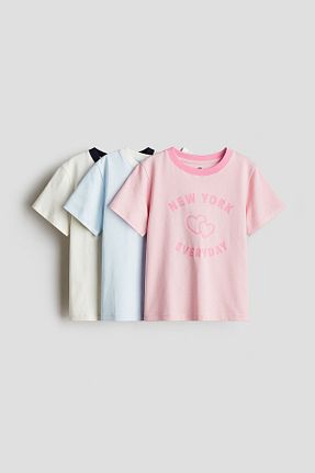 تیشرت آبی بچه گانه یقه دوچرخه H&M - کد 924395934