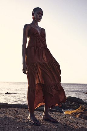 لباس قهوه ای زنانه پلی استر H&M - کد 924396986