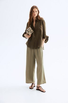شلوار خاکی زنانه پلی استر H&M - کد 924396270