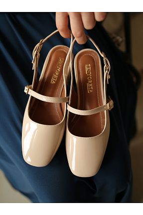 کفش پاشنه بلند کلاسیک بژ زنانه چرم لاکی EREN SHOES BAG - کد 924389097