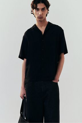پیراهن مشکی مردانه Loose H&M - کد 924396329