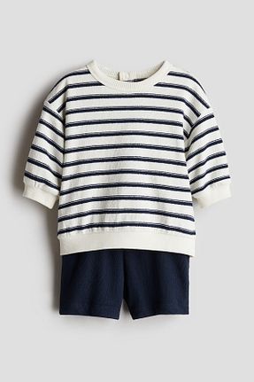 ست بالاتنه و پائین تنه سرمه ای بچه گانه H&M - کد 925706375