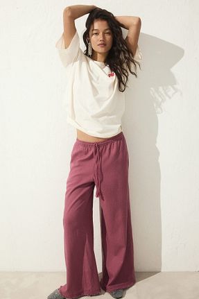 شلوار صورتی زنانه مخلوط کتان H&M - کد 924394884
