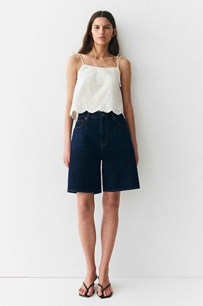 شلوارک و برمودا آبی زنانه Straight H&M - کد 924396186