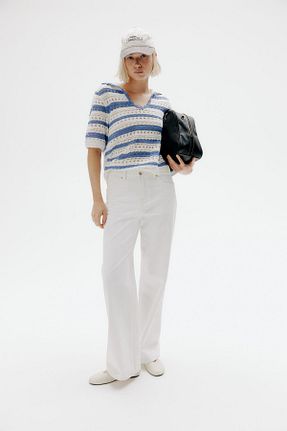 شلوار جین زنانه پاچه گشاد H&M - کد 924396353