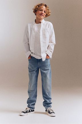 شلوار جین آبی بچه گانه پاچه لوله تفنگی H&M - کد 925039038