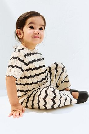 ست بالاتنه و پائین تنه بژ بچه گانه H&M - کد 925039516