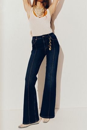 شلوار جین آبی زنانه فاق بلند H&M - کد 924395131